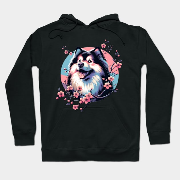 Swedish Lapphund Joyfully Welcomes Spring Cherry Blossoms Hoodie by ArtRUs